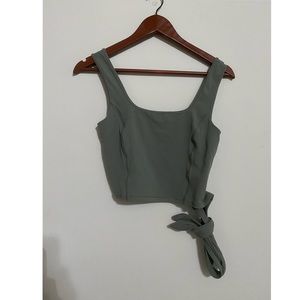 Used Lululemon Get Centered Crop Tank Grey Sage 6